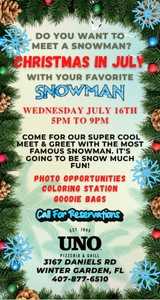 Olaf is bringing warm hugs and holiday cheer to our Christmas in July celebration on July 16th